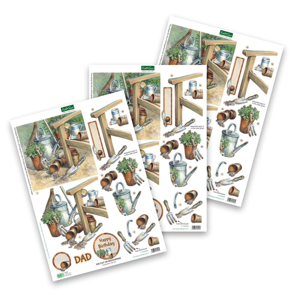 Die Cut Decoupage – Gardeners Corner (Pack Of 3) — Ecstasy Crafts