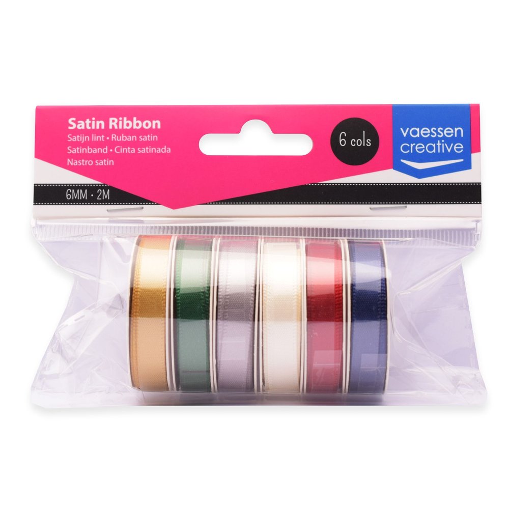 Vaessen Creative Ruban Organza 6 Couleurs 6mmx2m Noël