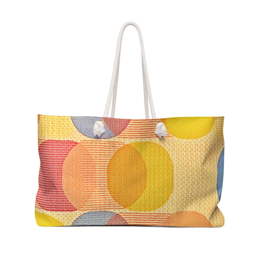 Retro Colorful Circles Weekender Bag| Abstract Geometric Tote| Beach Tote| Large Tote Bag| Busy mom bag | Working mom bag