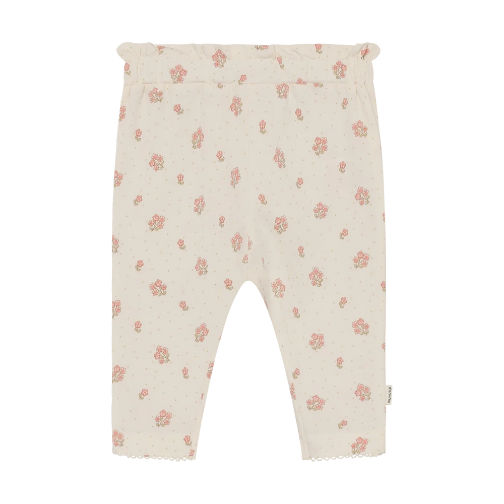 Pantalons | Fleurs roses sur crème | Minymo