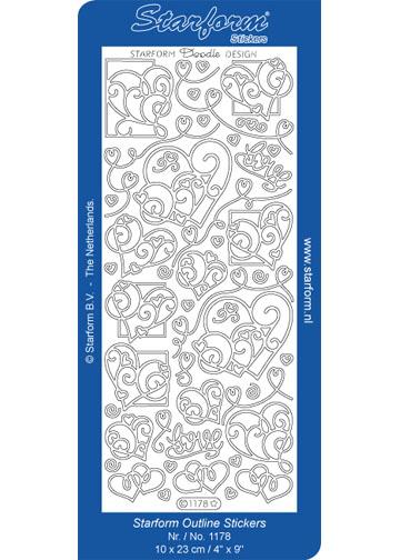 Stickers Déco - Cœurs Motif Gribouillage
