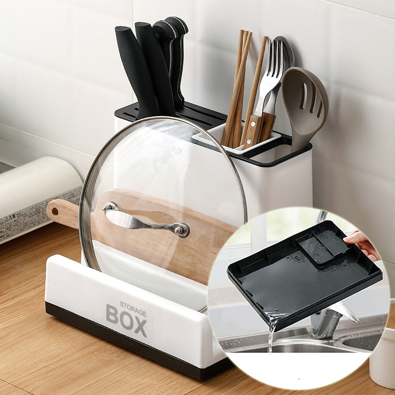 Supports de rangement en plastique pour vaisselle et couteaux de cuisine - Râteliers pratiques pour armoire et accessoires de cuisine