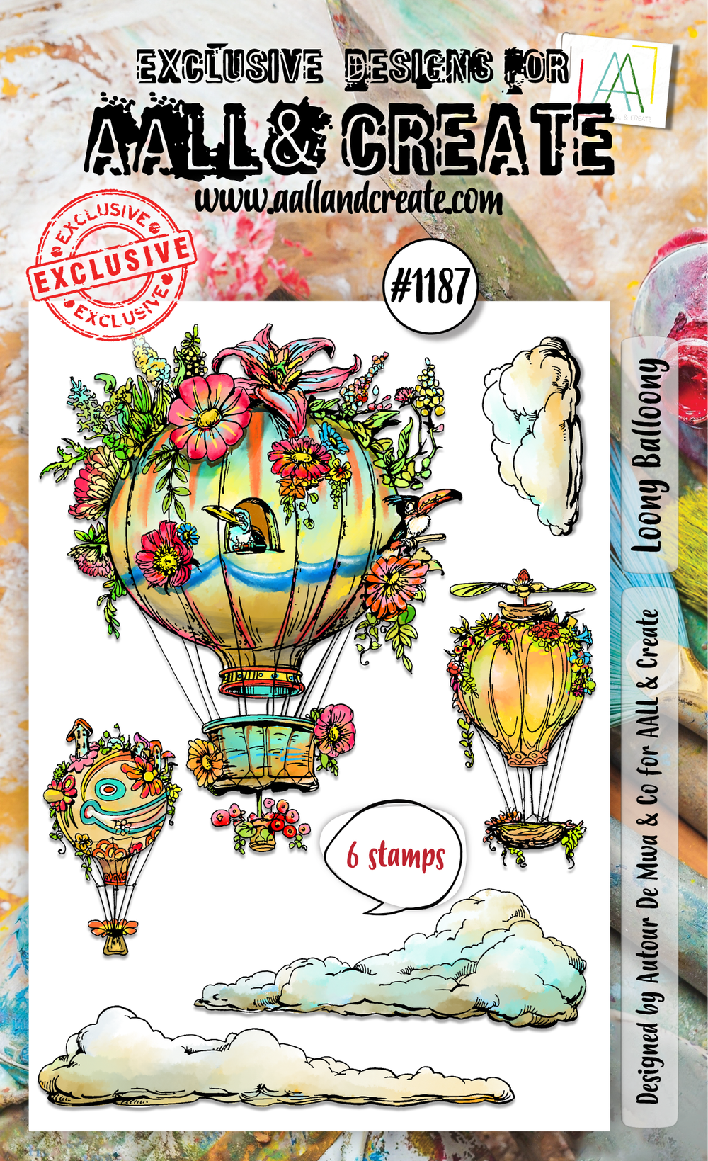AALL and Create - Set de tampons A6 - Loony Balloony