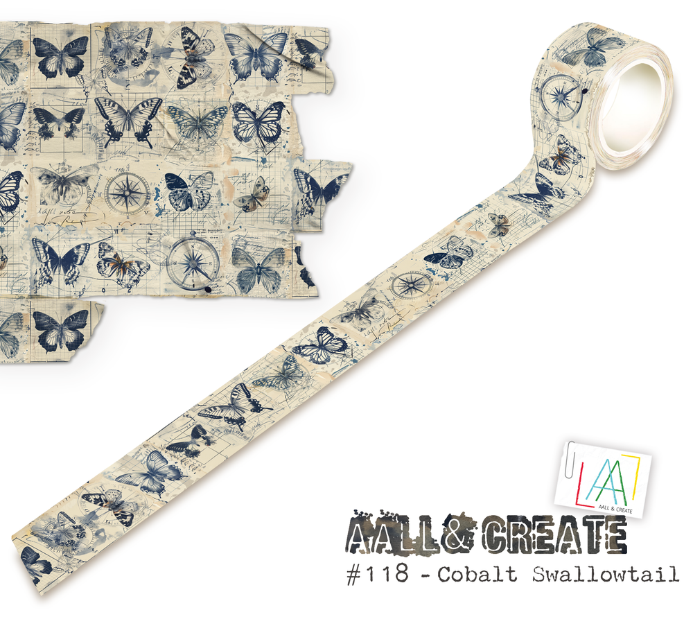 AALL and Create - Washi Tape 25mmx10m - Cobalt Swallowtail