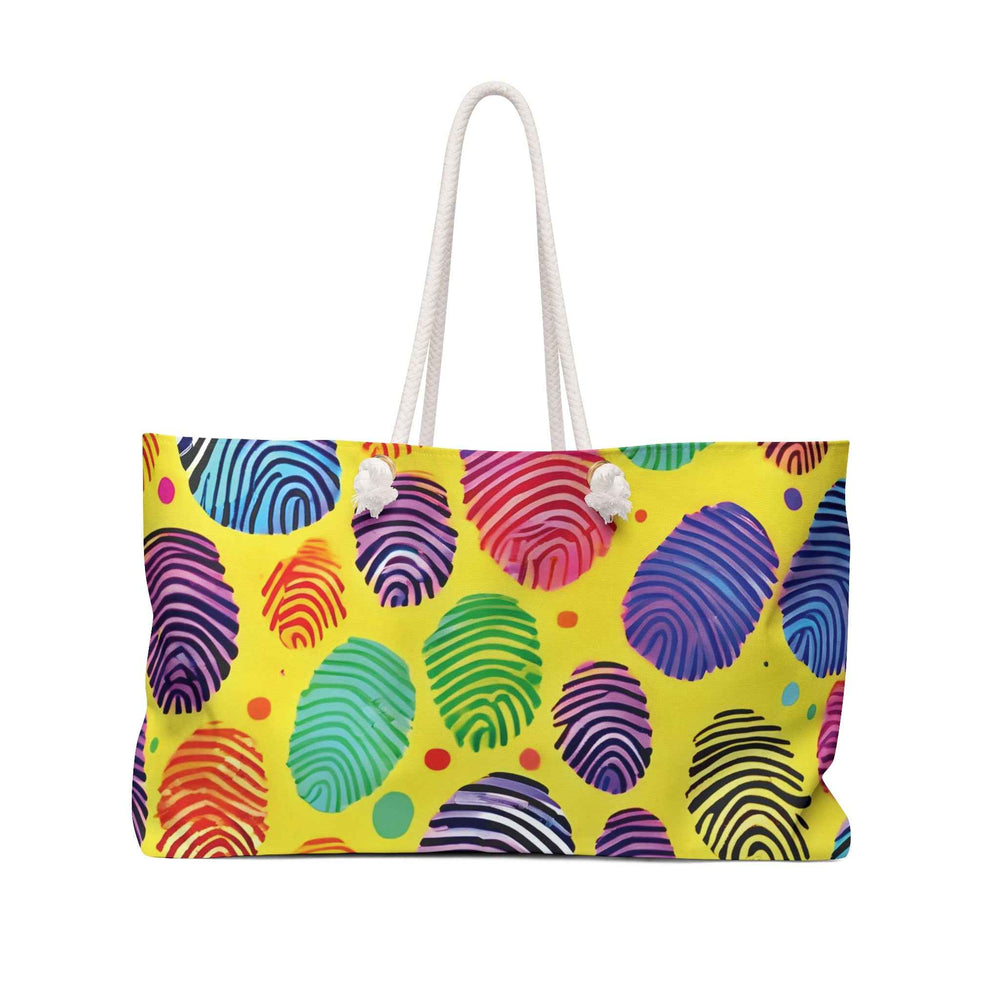 Sac de voyage "Weekender" Motif Empreintes Digitales Arc-en-ciel | Sac fourre-tout coloré | Cadeau Idéal pour Mamans Occupées