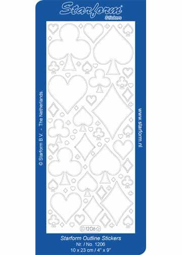Autocollants décoratifs - Formes de cartes à jouer