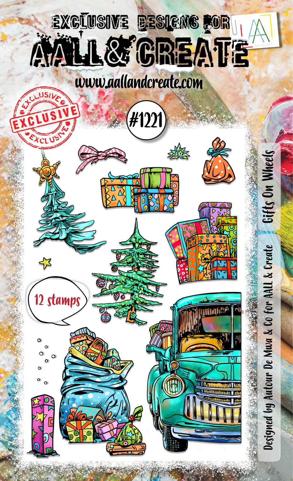 AALL and Create - Set de tampons A6 - Cadeaux sur roues