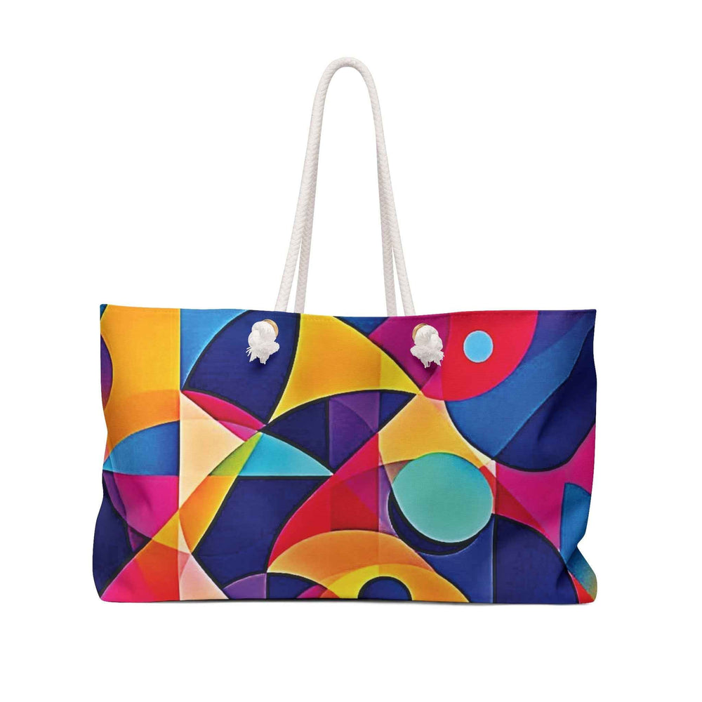 Colorful Geometric Abstract Weekender Bag | Vibrant Travel Tote | Large Tote Bag