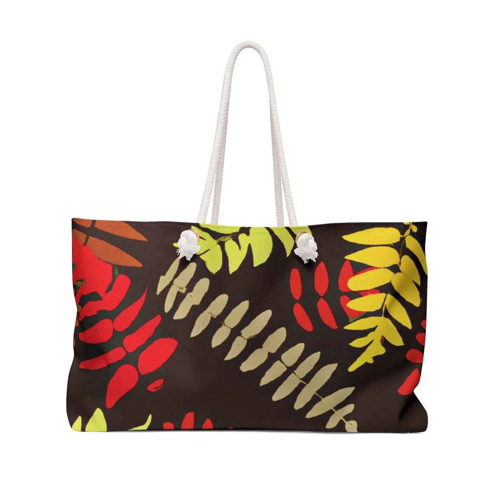 Sac de voyage motif fougère d'automne | Grand sac fourre-tout feuilles d'automne