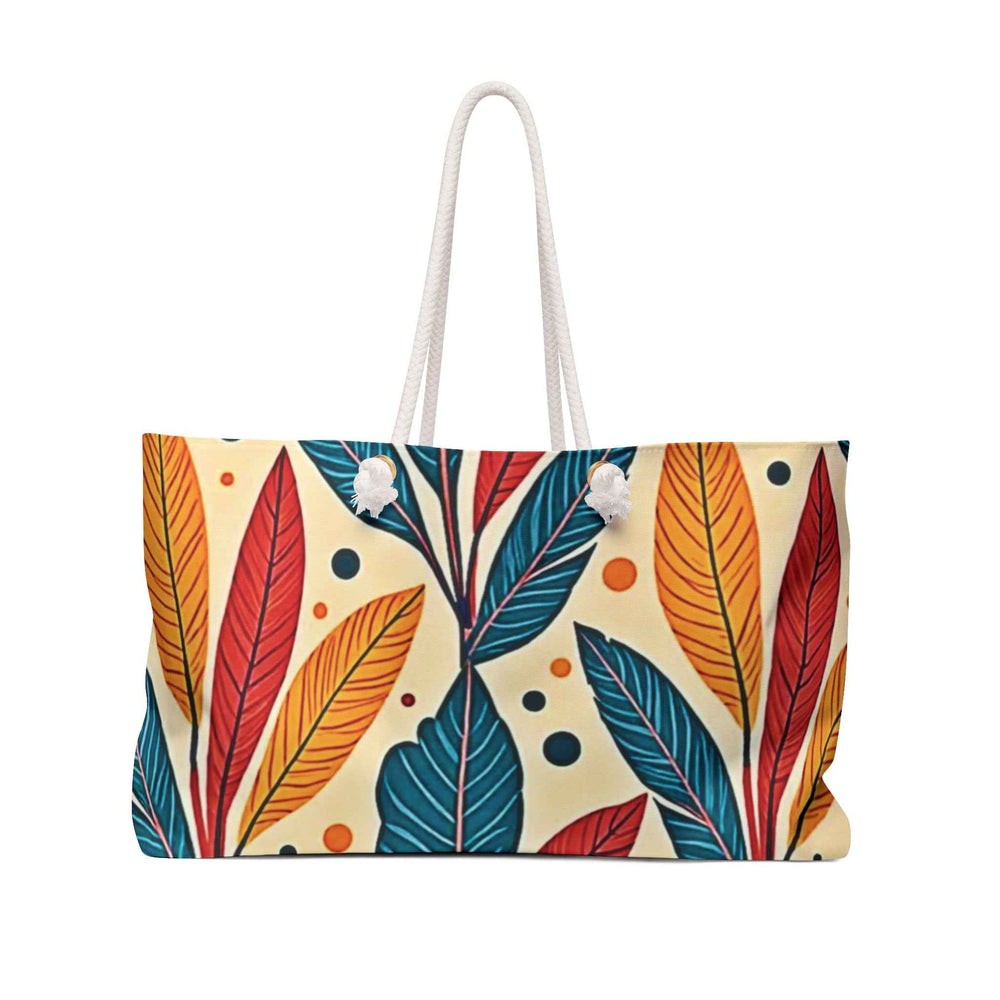 Colorful Tropical Leaves Weekender Bag | Boho Beach Large Tote bag