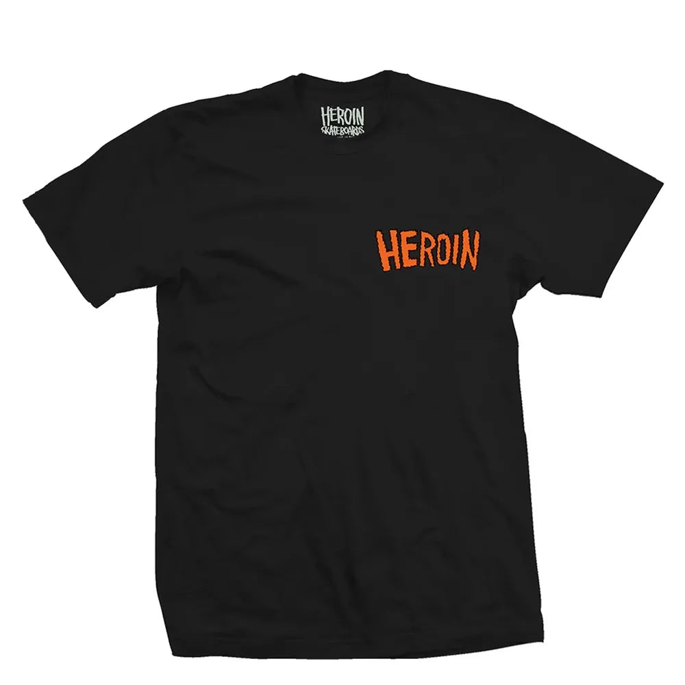 T-shirt Heroin Skateboards 'King Croc' - Noir