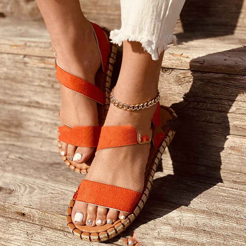 Sandales mode pour femmes à bride unique et boucle latérale