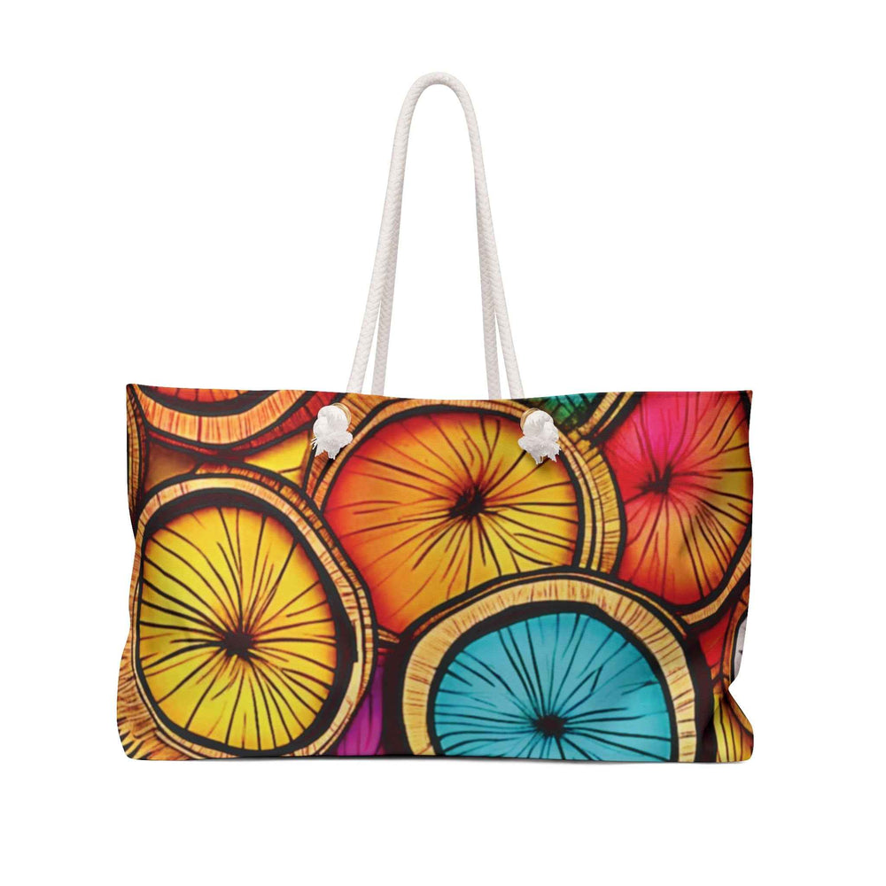 Sac de fin de semaine Tranches de noix de coco colorées | Sac fourre-tout de voyage tropical | Grand sac fourre-tout