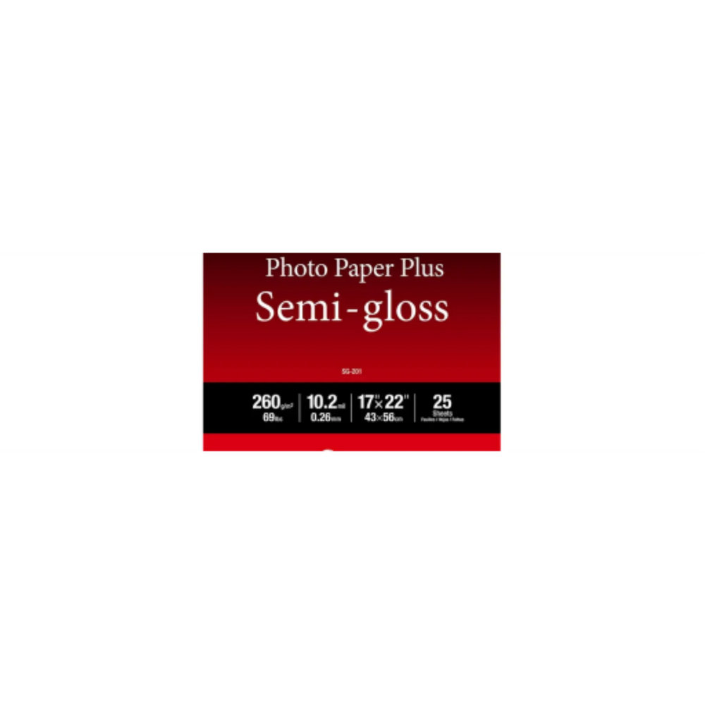 SG-201 17" x 22" Photo Paper Plus Semi-Gloss (25 sheets/pkg)