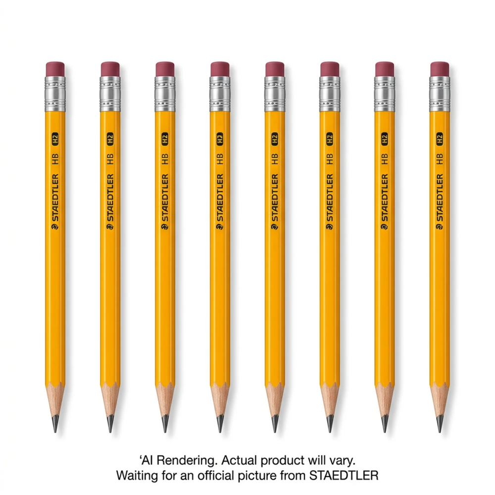 Pencil yellow triang extru HB 8pak