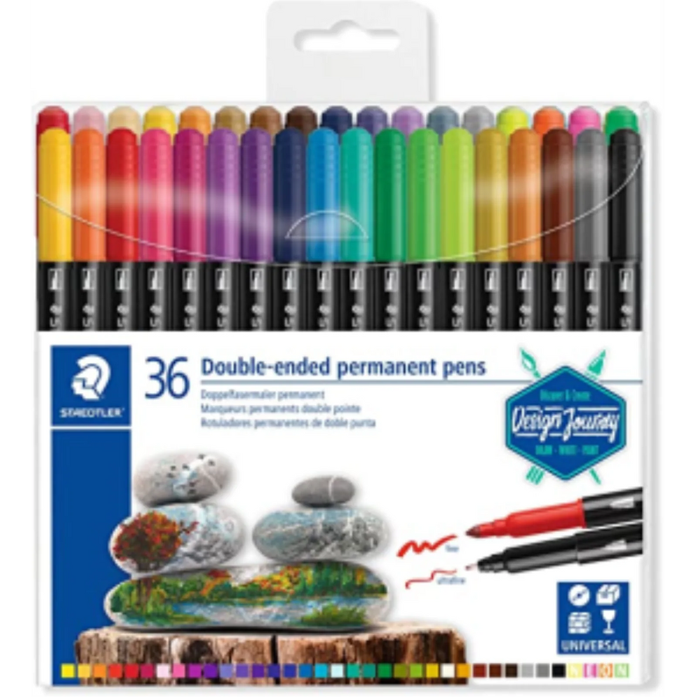 3200-TB36 Double-ended fibre-tip pens pk/36