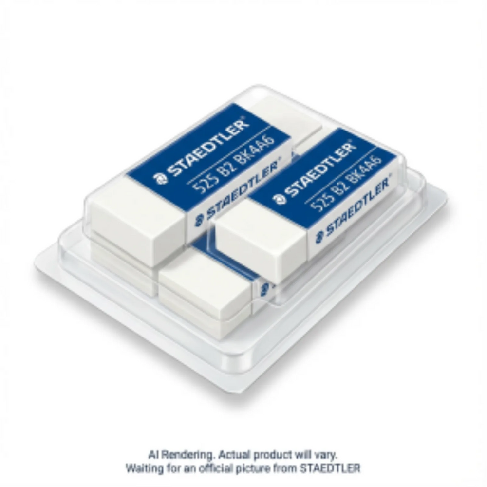 Eraser PVC-free 4pc BK