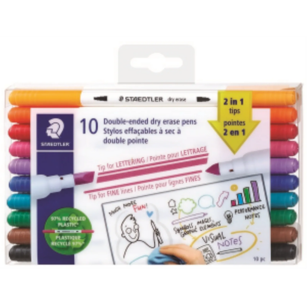 Double-ended dry erase pens 10pc