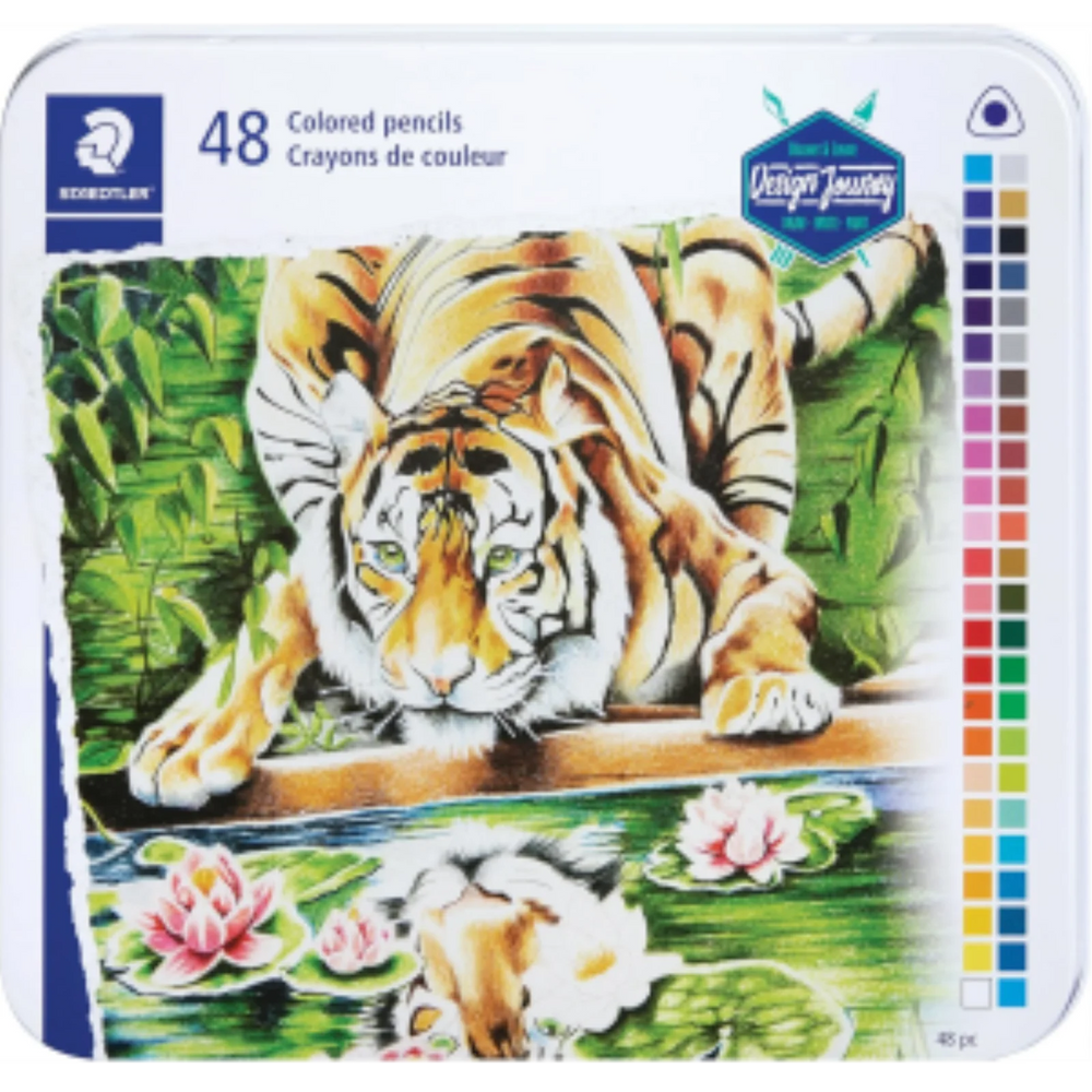 Permanent Color pencil, 3mm, metal tin, 48pk