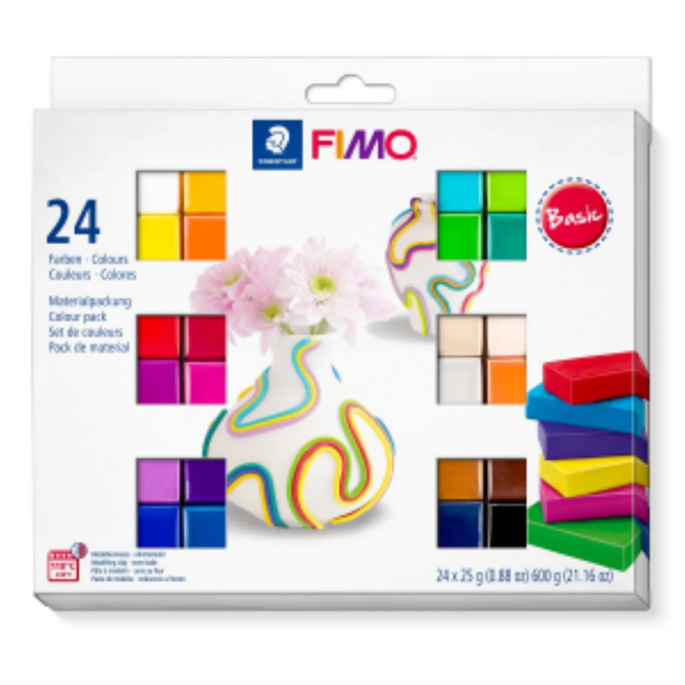 Set Modelling Clay Fimo Soft Basic Colors 24 Color Pack