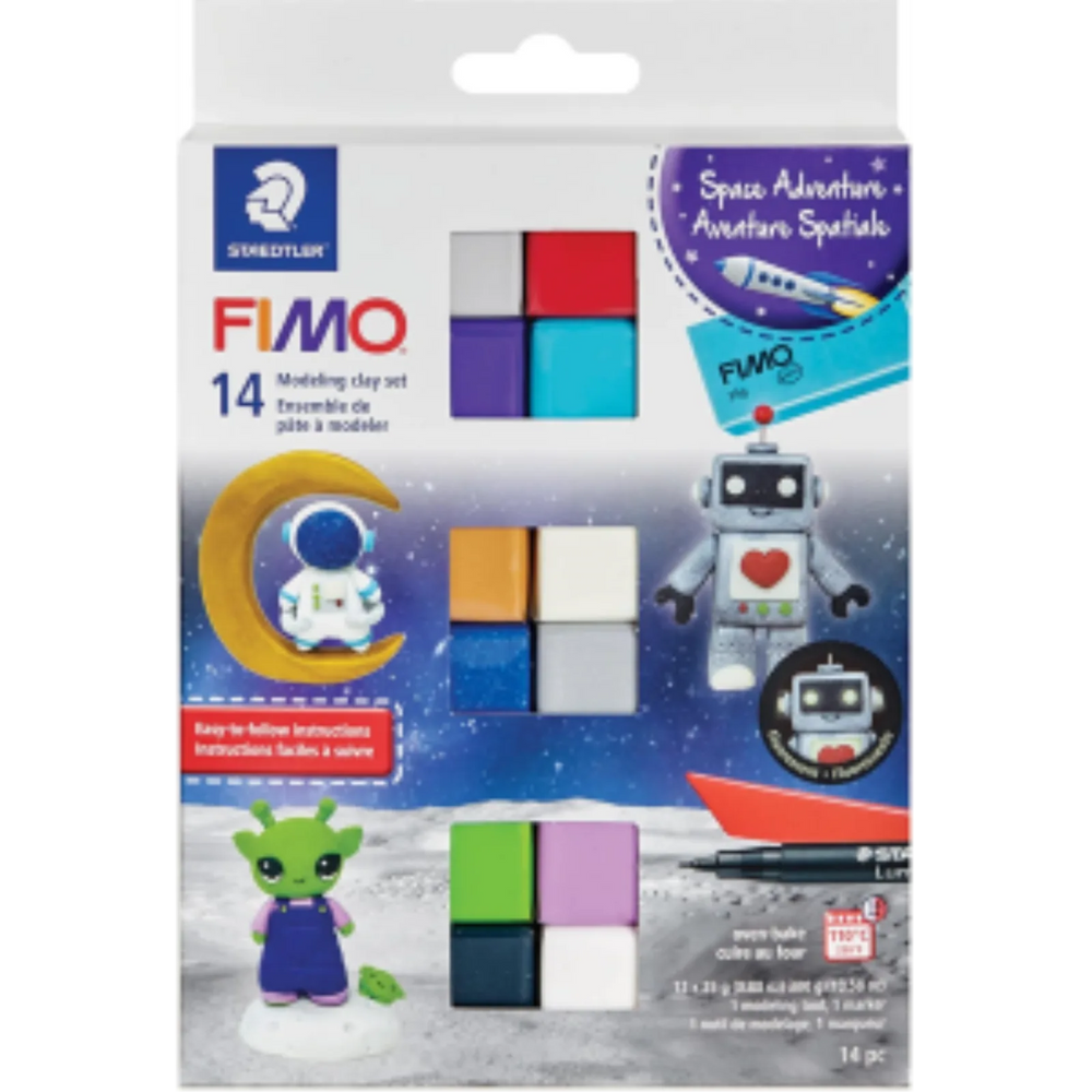 Set Modelling Clay Fimo Soft Galaxy 12 Color Pack, 1 Permanent Marker, 1 Modelling Tool