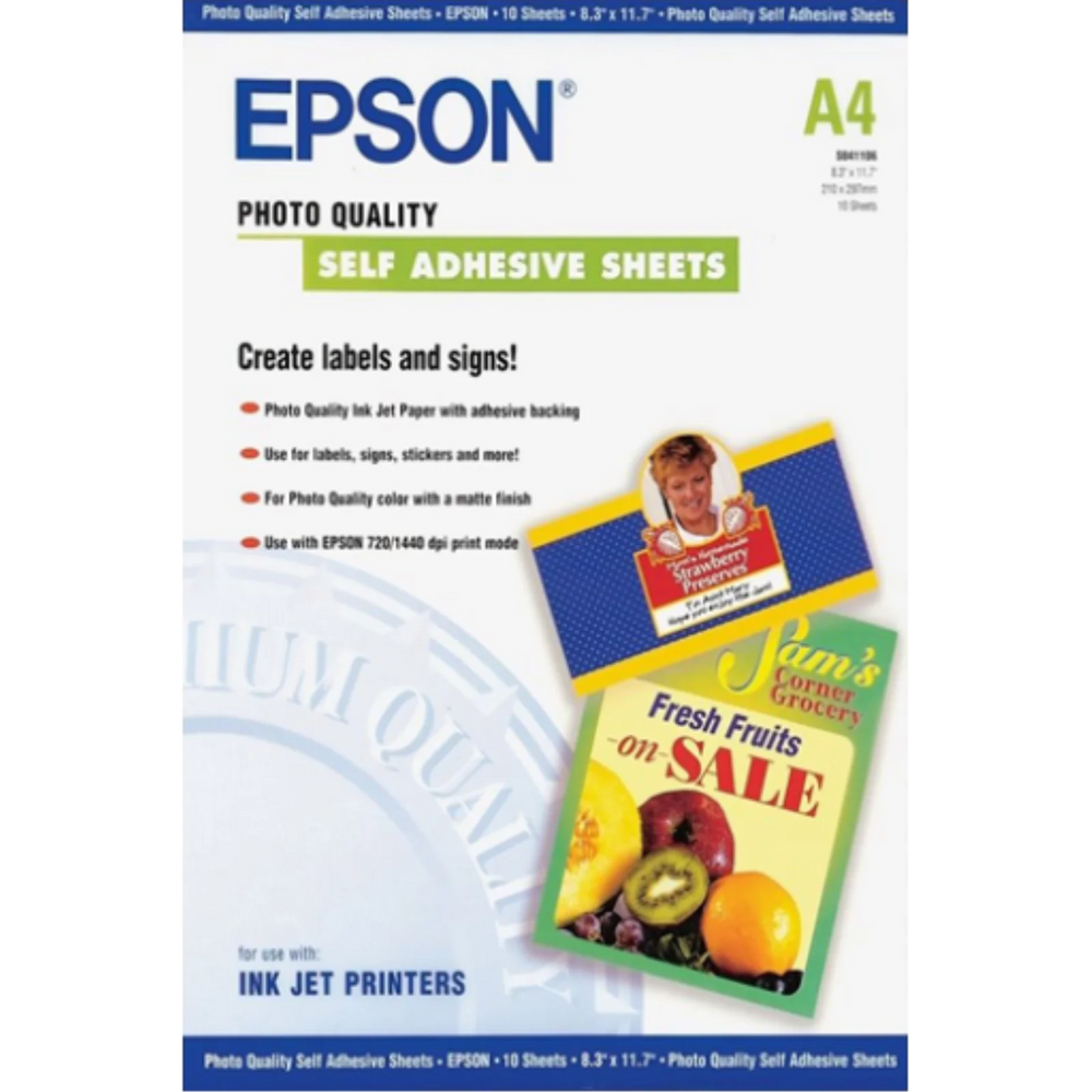 Epson Photo Quality Self-Adhesive Sheets, A4 size (8