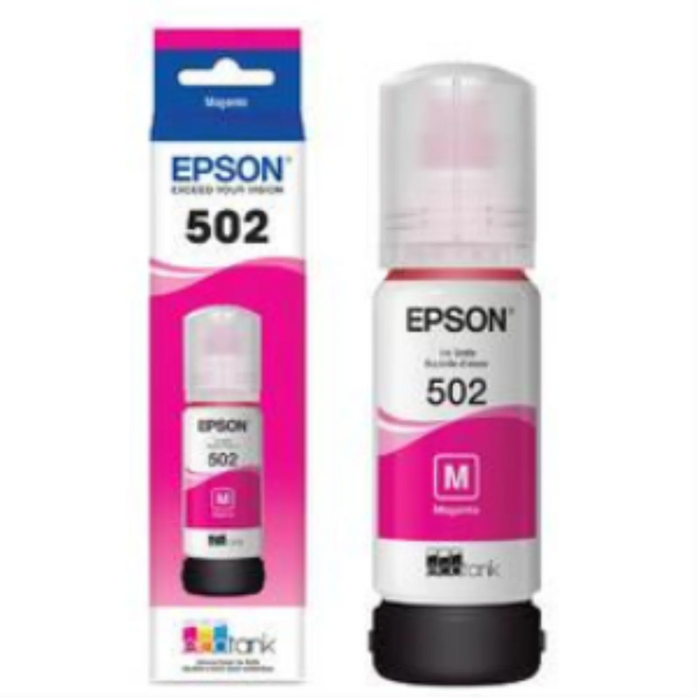 Epson T502 Ink Bottle, Dye Magenta, w/Sensor