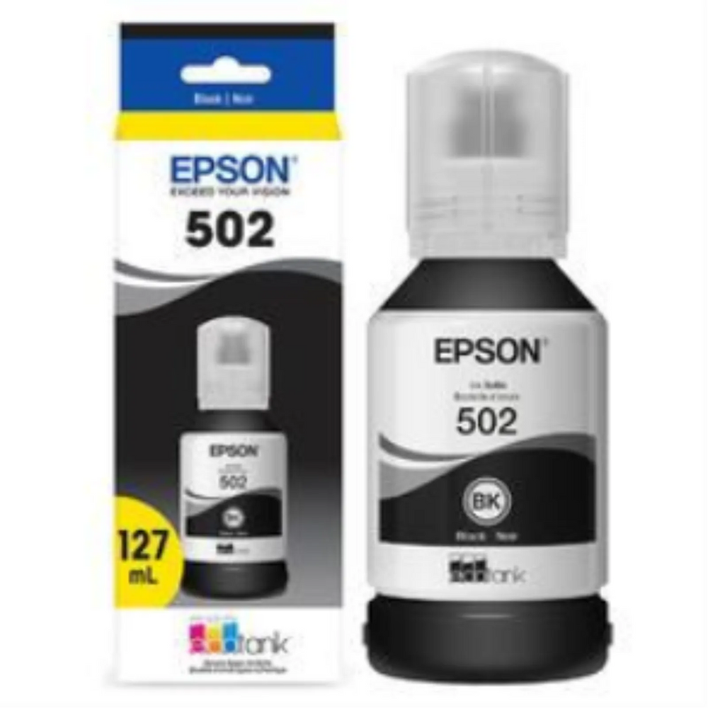 Epson T502120-S T502 Pigment Black Ink Bottle – 127 mL / 7,500 Page Yield