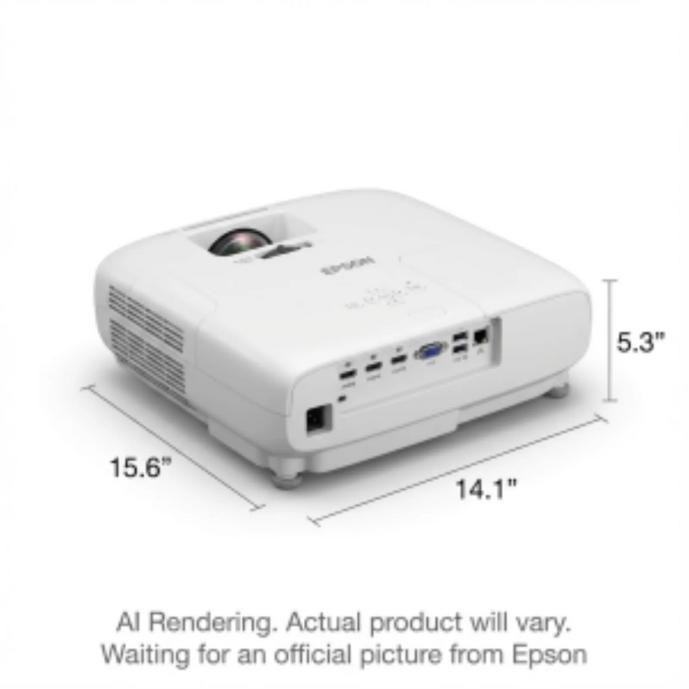 EPSON PowerLite 760W Ultra Short-throw Laser Projector, Wifi Miracast, 4100 Lumens, WXGA, White