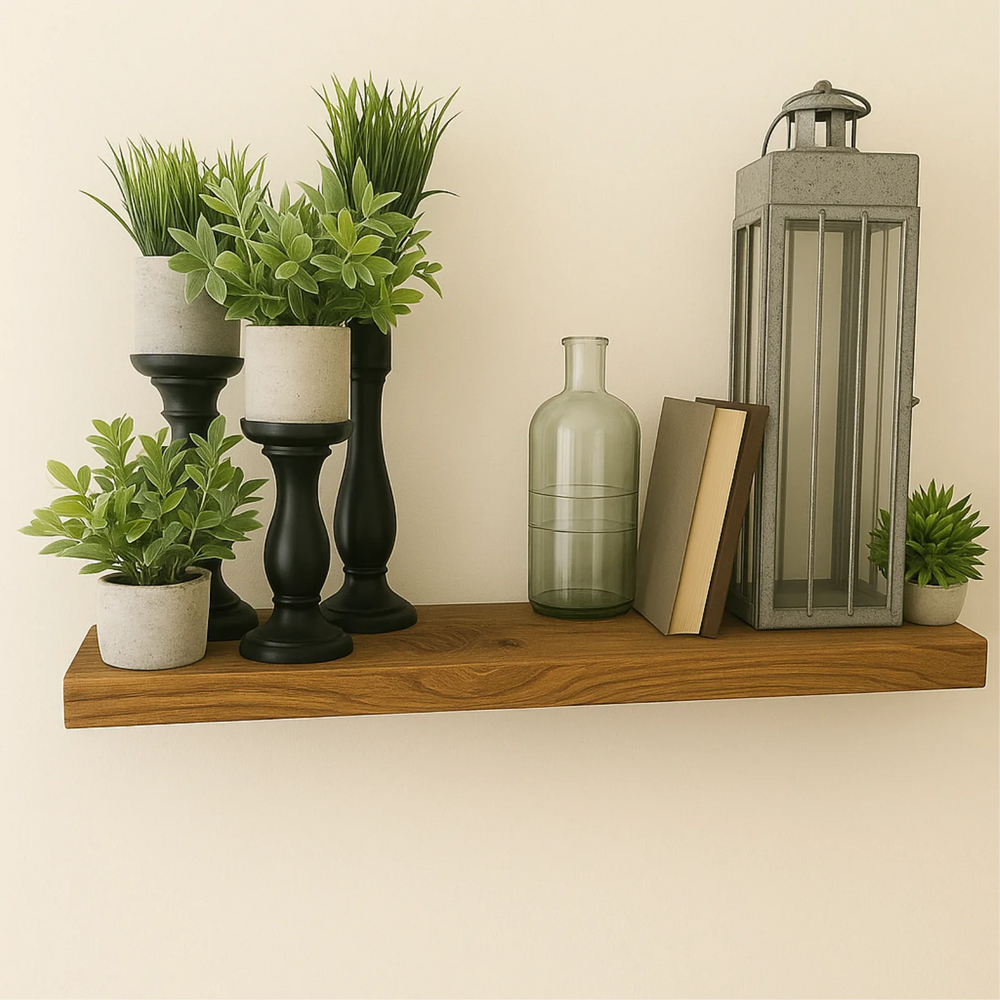 Shelf Floating 36X8X2 with hardware Whiskey Brown