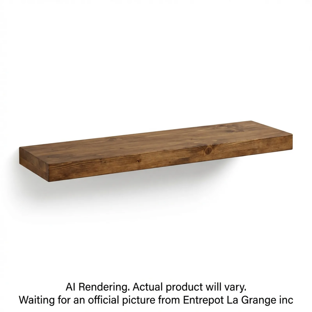 Solid Wood Shelf 36"L x 6"D x 2"T Whiskey Brown