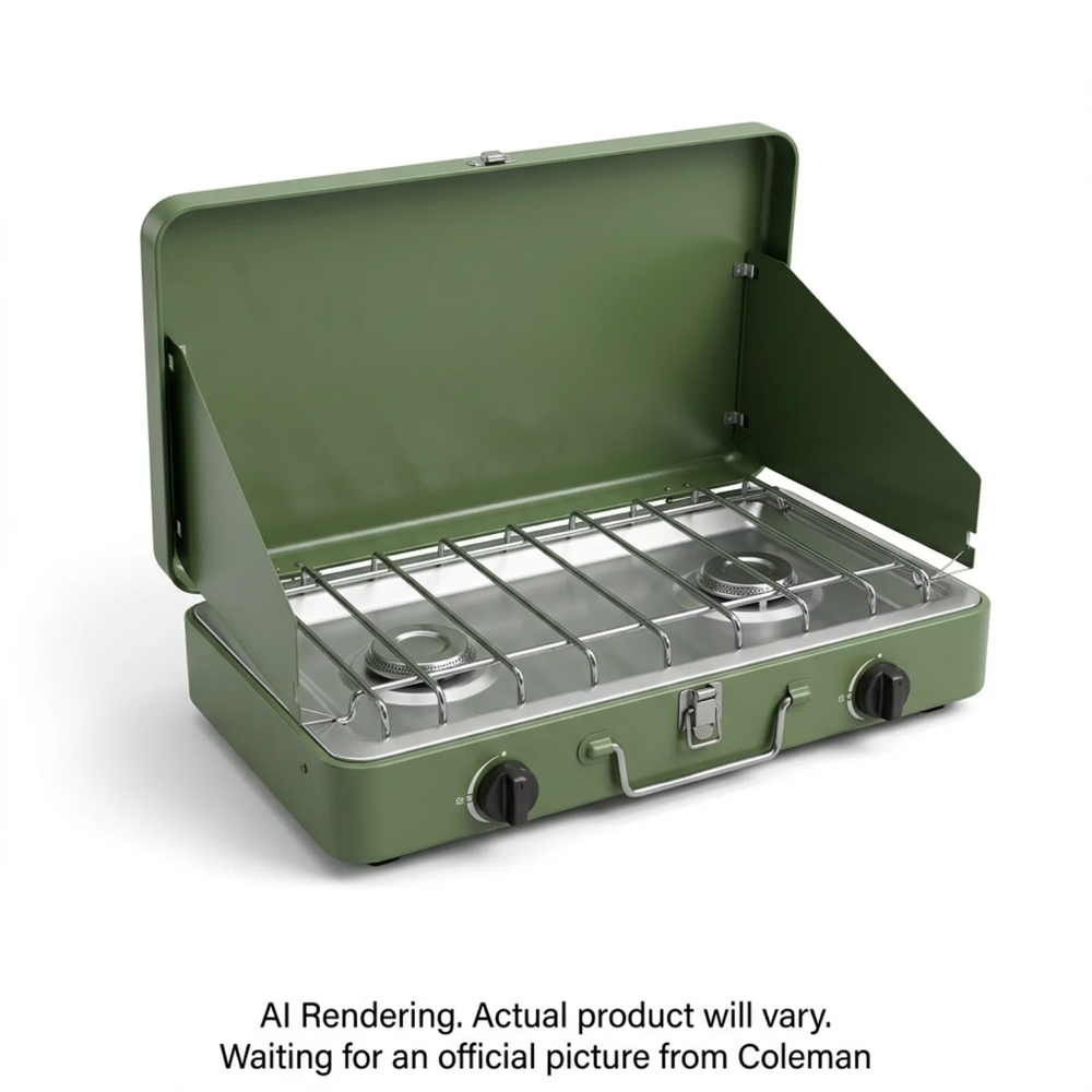 Cascade™ 222, 2-Burner Propane Stove, Adjustable, InstaStart™, 22K BTUs, Moss Green