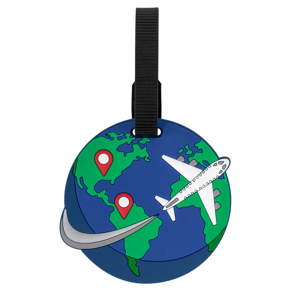 Rubber Luggage Tag - Earth