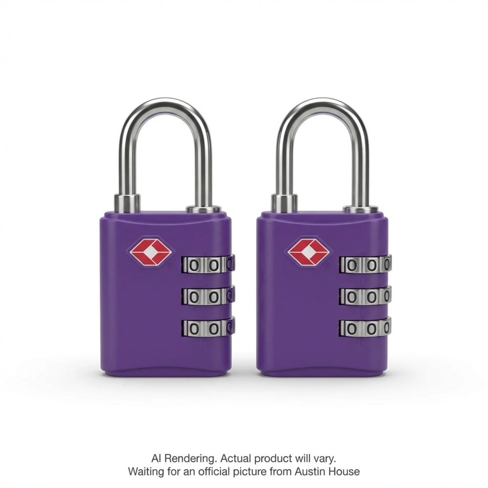 2Pak Tsa 3-Dial Combo Lock Pur