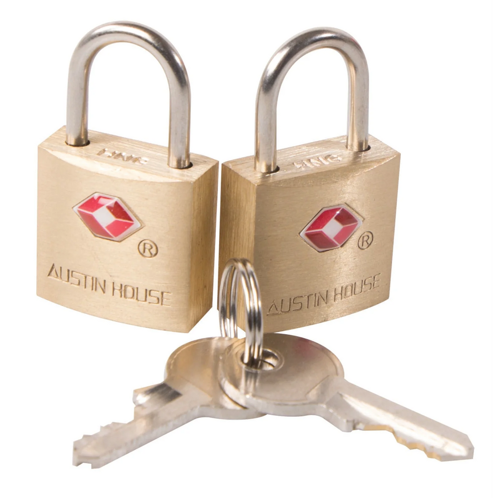 Tsa 2X Padlocks W/Keys Brass