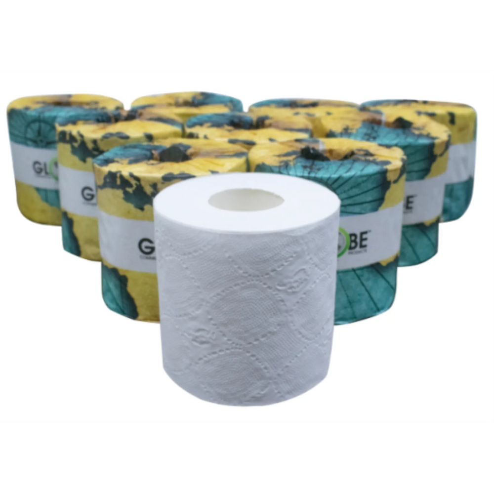 Globe Commercial Standard 2ply toilet tissue, 500 sheets / roll, 48 rolls / case