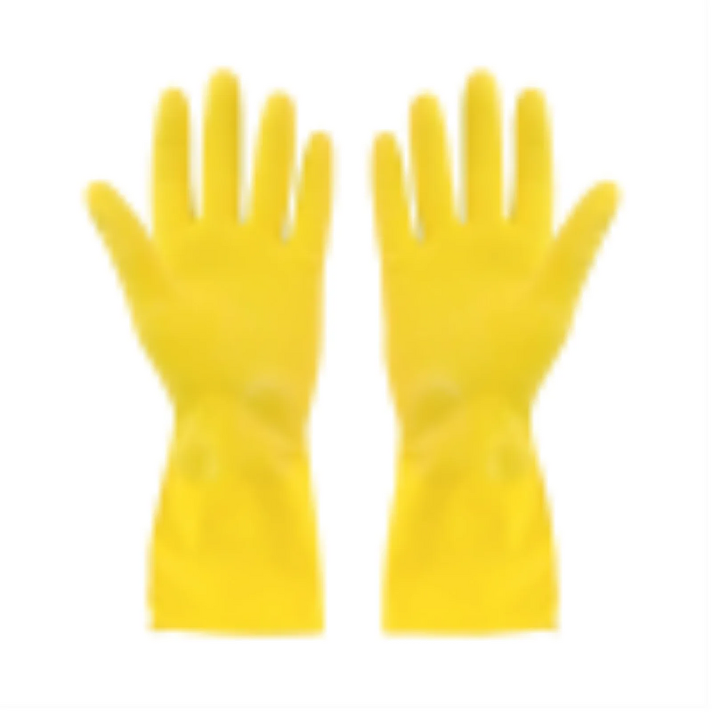 Rubber Gloves Flocklined Yellow X-Large Extended Cuff - (12 pairs)