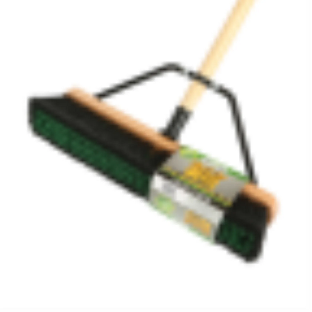 18" Assembled Wood Block Contractor push broom-Medium fibers