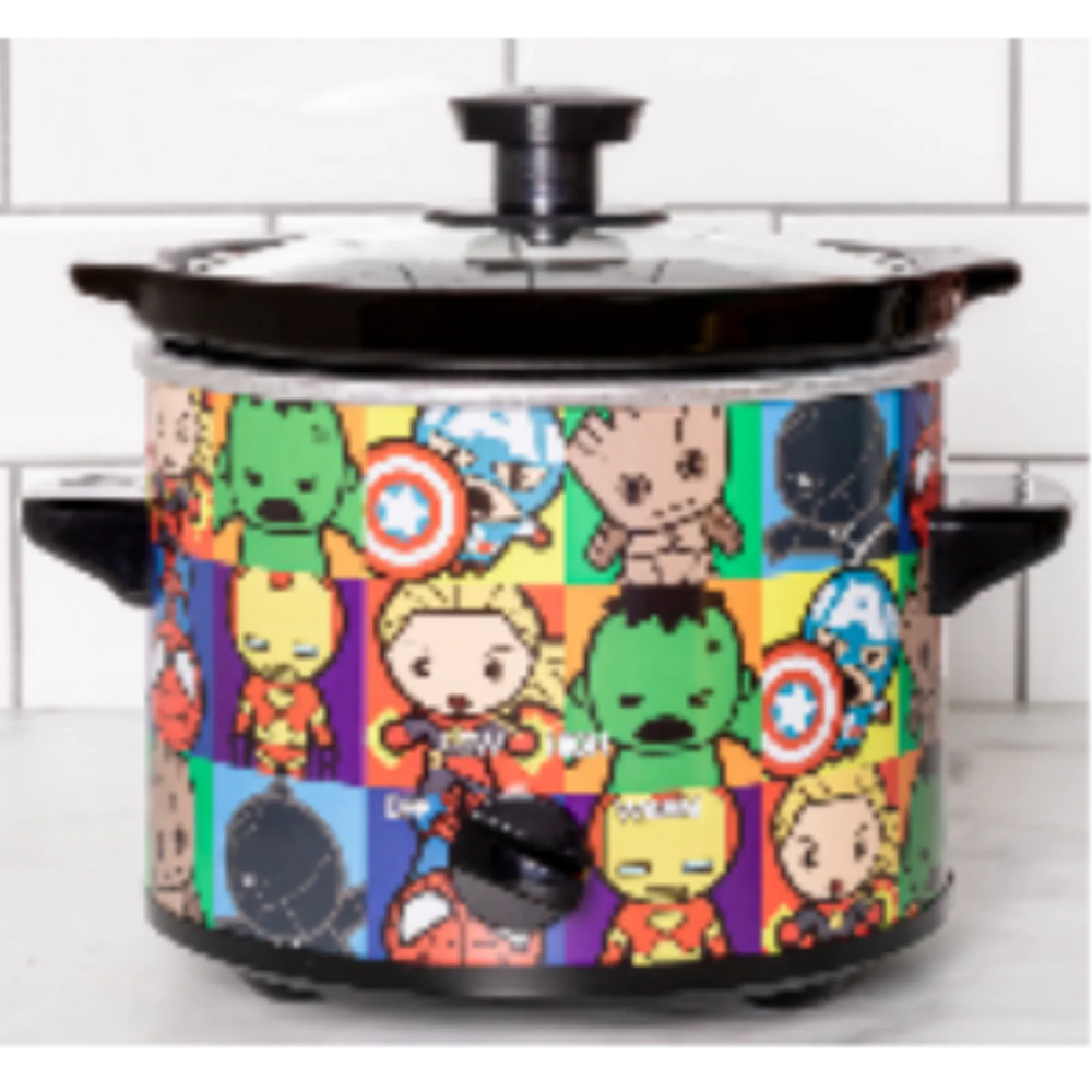 Marvel Avengers Kawaii 2-Quart Slow Cooker – Compact Character Crock Pot for Dips and Small Meals