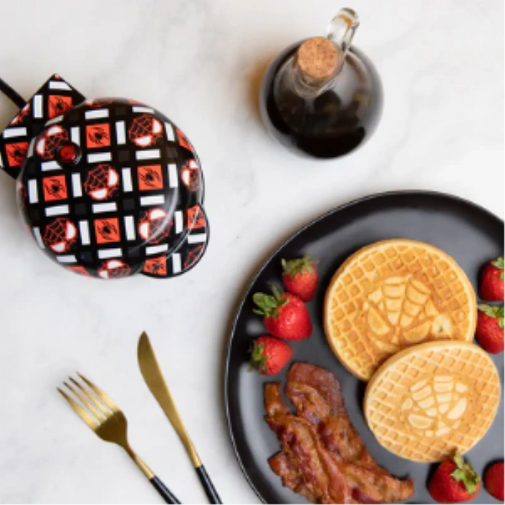 Marvel Miles Morales Spider-Man Mini Waffle Maker – 4-Inch Personal Waffle Iron – Brooklyn’s Own Breakfast
