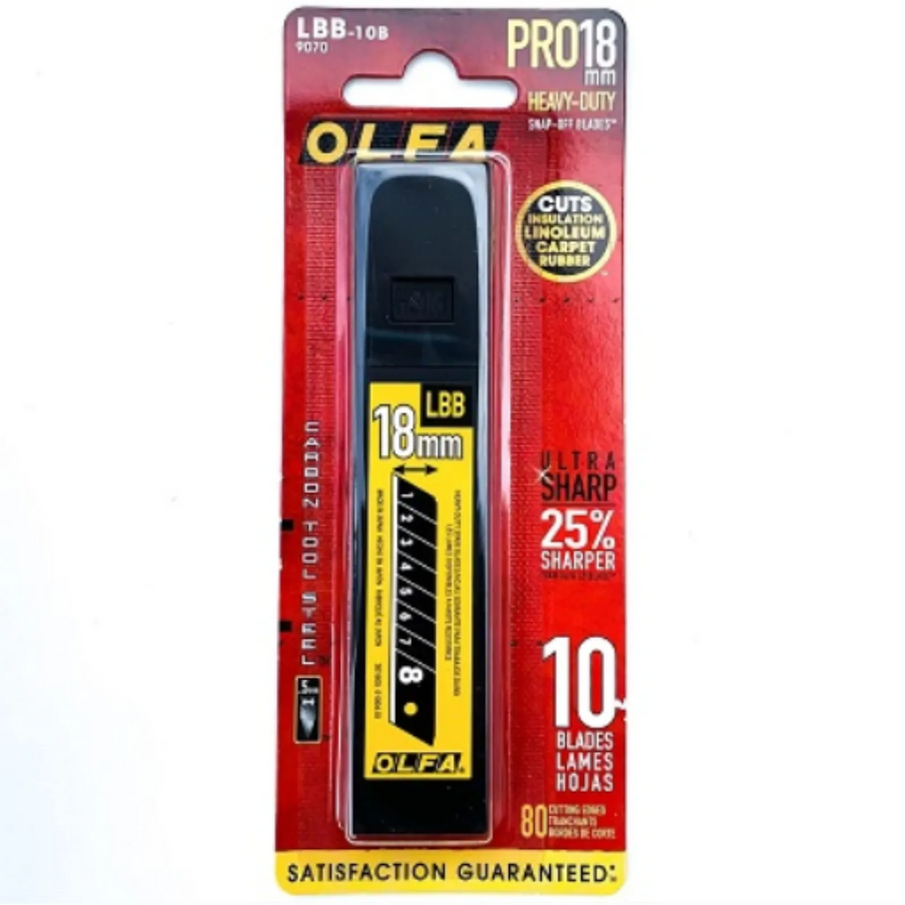 OLFA 18mm LBB-10B Black Snap Blades, 10pk