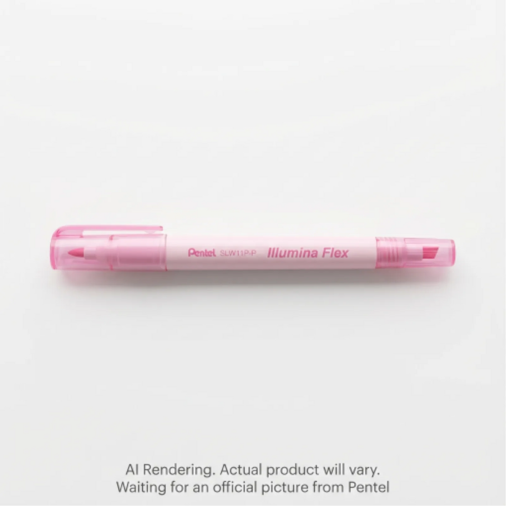 Illumina Flex Liquid Highlighter, Dual Tip - Chisel and Bullet, Pastel Pink