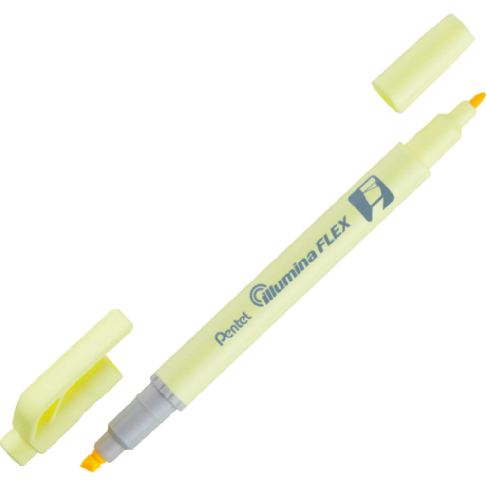 Illumina Flex Liquid Highlighter, Dual Tip - Chisel and Bullet, Pastel Yellow