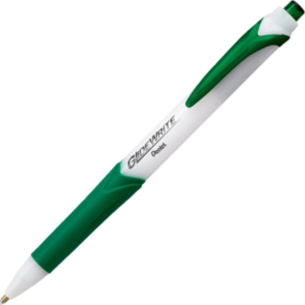 GlideWrite Ballpoint Pen with TechnIFlo Ink, (1.0mm) Bold Point, Green Ink