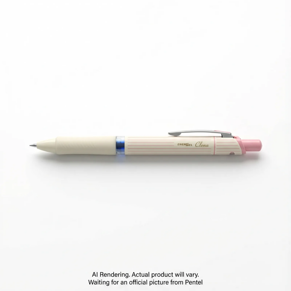 EnerGel Clena Retractable Liquid Gel Pen, (0.5mm) Needle Tip, Pink Accent, Blue Ink