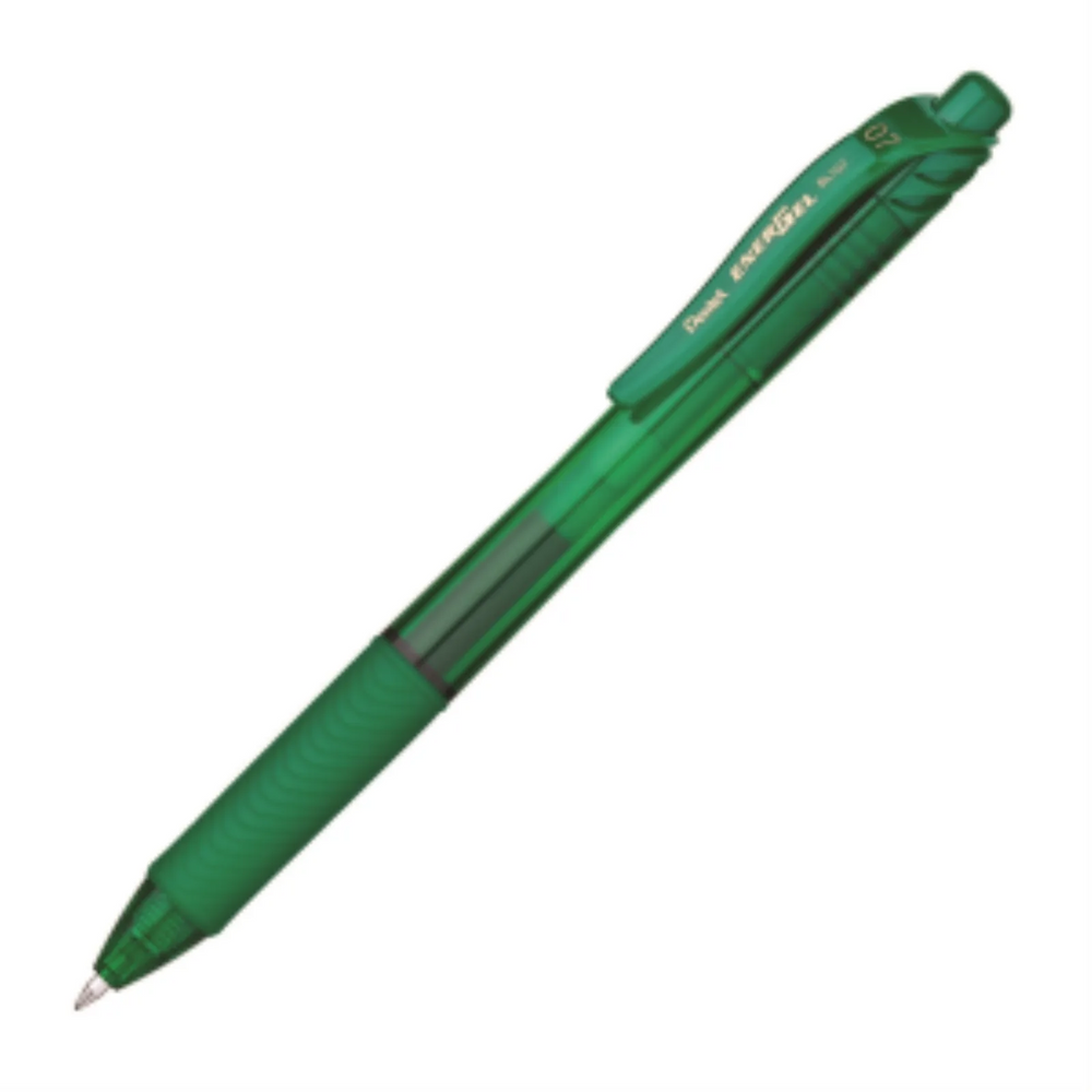 EnerGel-X Retractable Gel Roller, (0.7mm) Metal Tip, Green Ink