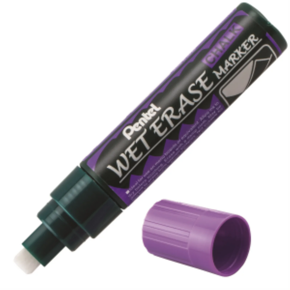 Pentel Arts Wet Erase Chalk Marker, Jumbo Chisel Tip, Violet Ink