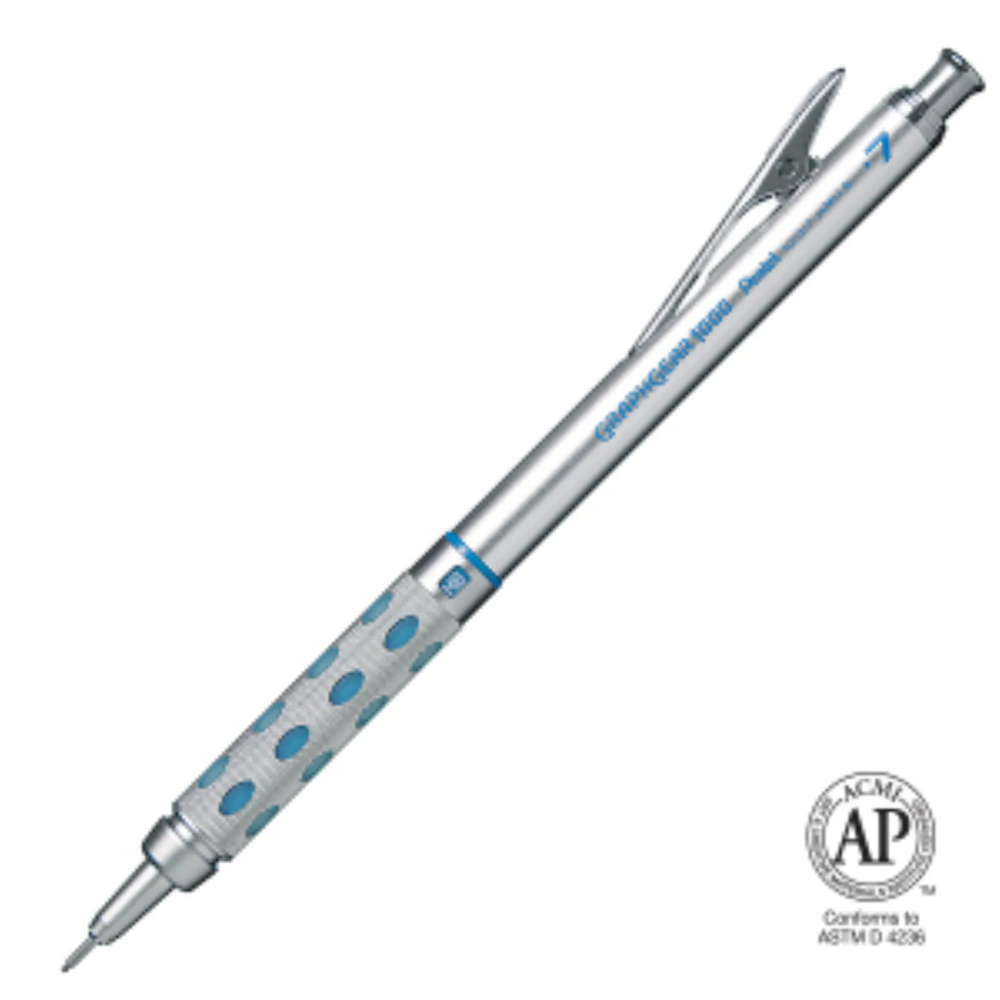 GraphGear 1000 Retractable Mechanical Drafting Pencil (0.7mm), Blue Accents, Gift Case