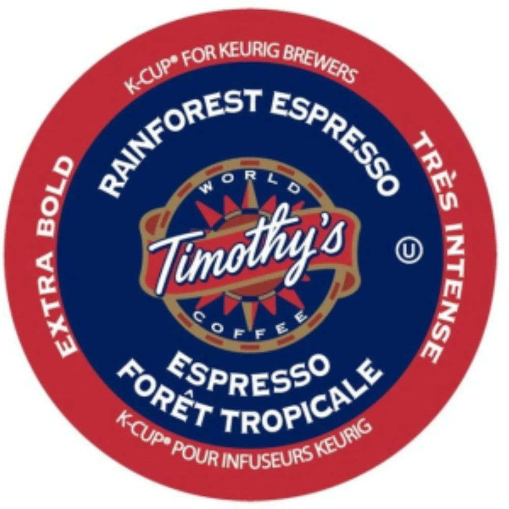 COFFEE-K CUP TIMOTHY'S RAINFOREST ESPRESSO X-BOLD (01020) 24/BX