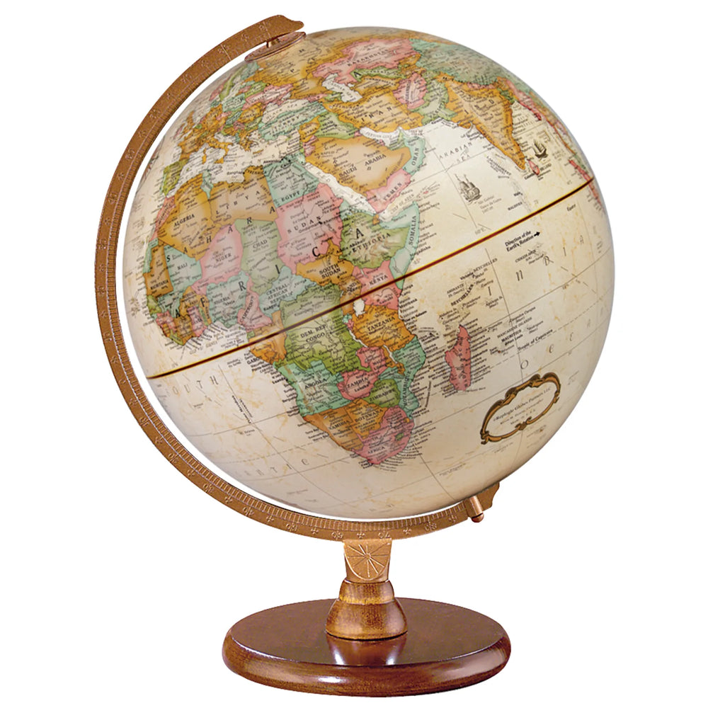 Hastings Globe 12"/30Cm Diameter Antique Ocean Desk Globe (French)